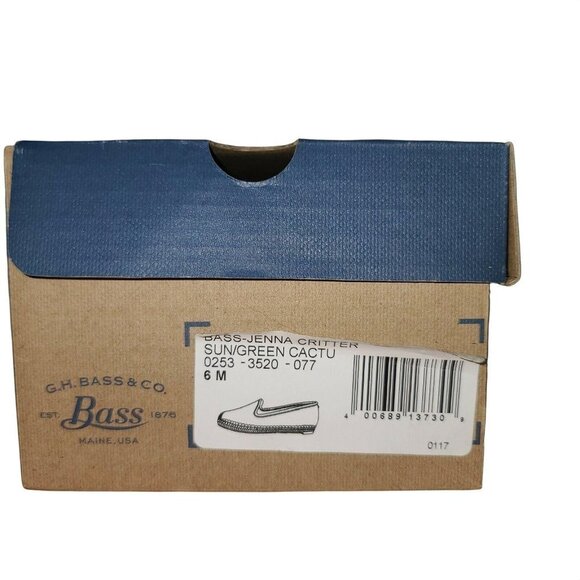 G.H. Bass & Co Jenna Critter sun green cactus size 6 flat new in box - Picture 7 of 9